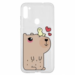 Чехол для Samsung A11/M11 Капибара с цыпленком - PrintSalon