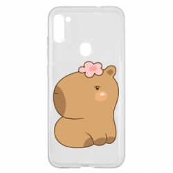 Чохол для Samsung A11 / M11 Капібара з квіткою - PrintSalon