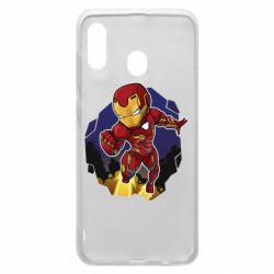 Чехол для Samsung A20 Flying Iron man - PrintSalon