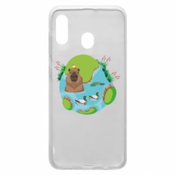 Чехол для Samsung A20 Капибара в воде - PrintSalon