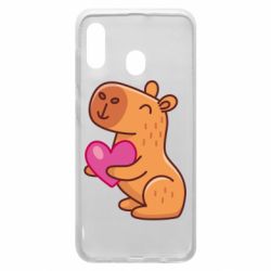 Чехол для Samsung A20 Капибара сердечко - PrintSalon