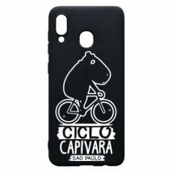 Чехол для Samsung A20 Капибара на велосипеде - PrintSalon