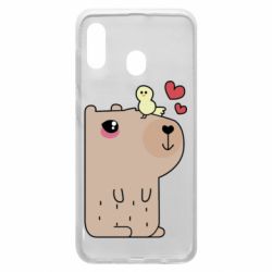 Чехол для Samsung A20 Капибара с цыпленком - PrintSalon