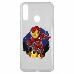 Чехол для Samsung A20s Flying Iron man - PrintSalon
