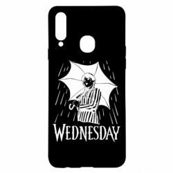 Чохол для Samsung A20s Венздей Вдамс и зонт - PrintSalon