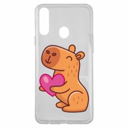 Чехол для Samsung A20s Капибара сердечко - PrintSalon
