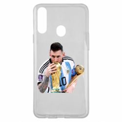 Чехол для Samsung A20s Месси целует кубок - PrintSalon