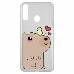 Чехол для Samsung A20s Капибара с цыпленком - PrintSalon
