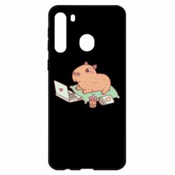 Чехол для Samsung A21 Capybara With Laptop