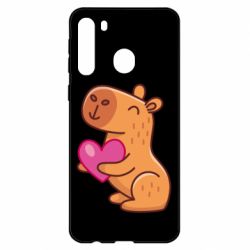 Чехол для Samsung A21 Капибара сердечко - PrintSalon