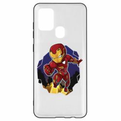 Чехол для Samsung A21s Flying Iron man - PrintSalon