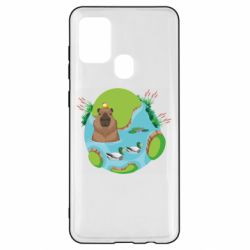 Чехол для Samsung A21s Капибара в воде - PrintSalon