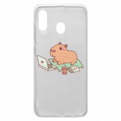 Чехол для Samsung A30 Capybara With Laptop - PrintSalon