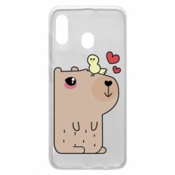 Чехол для Samsung A30 Капибара с цыпленком - PrintSalon