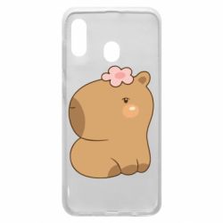 Чохол для Samsung A30 Капібара з квіткою - PrintSalon