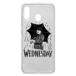 Чохол для Samsung A30 Венздей Вдамс и зонт - PrintSalon