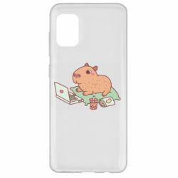 Чехол для Samsung A31 Capybara With Laptop - PrintSalon