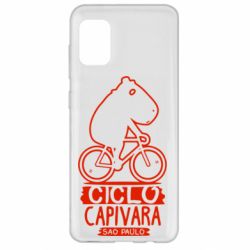 Чехол для Samsung A31 Капибара на велосипеде - PrintSalon