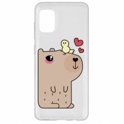Чехол для Samsung A31 Капибара с цыпленком - PrintSalon