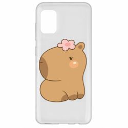 Чохол для Samsung A31 Капібара з квіткою - PrintSalon
