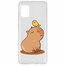 Чохол для Samsung A31 Капібара з пташкою