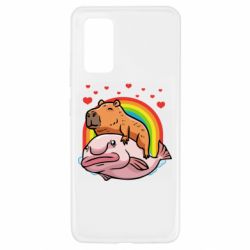 Чехол для Samsung A32 4G Капибара на рыбе - PrintSalon