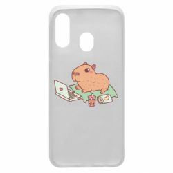 Чехол для Samsung A40 Capybara With Laptop - PrintSalon