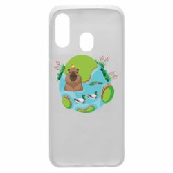 Чехол для Samsung A40 Капибара в воде - PrintSalon