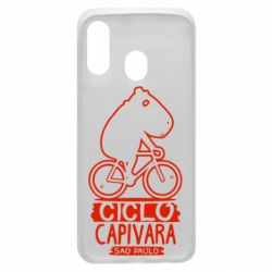 Чехол для Samsung A40 Капибара на велосипеде - PrintSalon
