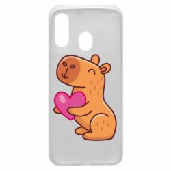 Чехол для Samsung A40 Капибара сердечко - PrintSalon