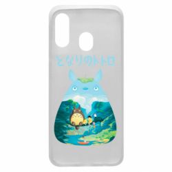 Чехол для Samsung A40 Тоторо на рыбалке - PrintSalon