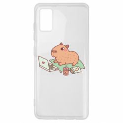 Чехол для Samsung A41 Capybara With Laptop - PrintSalon