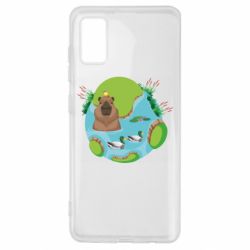 Чехол для Samsung A41 Капибара в воде - PrintSalon