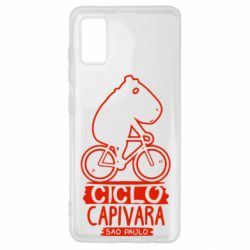 Чехол для Samsung A41 Капибара на велосипеде - PrintSalon