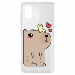 Чехол для Samsung A41 Капибара с цыпленком - PrintSalon