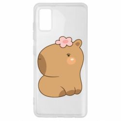 Чохол для Samsung A41 Капібара з квіткою - PrintSalon