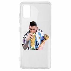 Чехол для Samsung A41 Месси целует кубок - PrintSalon