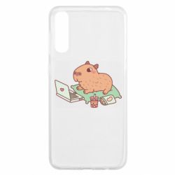 Чехол для Samsung A50 Capybara With Laptop - PrintSalon