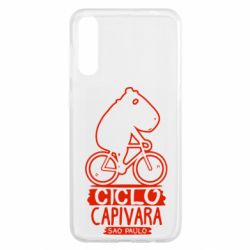 Чехол для Samsung A50 Капибара на велосипеде - PrintSalon