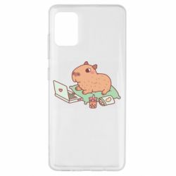 Чехол для Samsung A51 Capybara With Laptop - PrintSalon