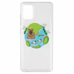 Чехол для Samsung A51 Капибара в воде - PrintSalon