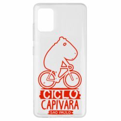 Чехол для Samsung A51 Капибара на велосипеде - PrintSalon