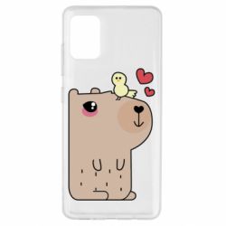 Чехол для Samsung A51 Капибара с цыпленком - PrintSalon