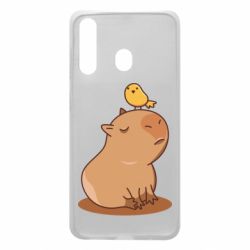 Чехол для Samsung A60 Капибара с птичкой - PrintSalon