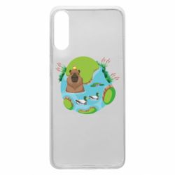 Чехол для Samsung A70 Капибара в воде - PrintSalon