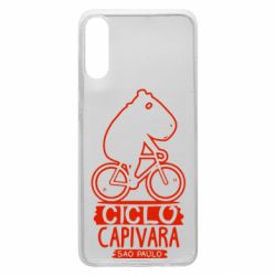 Чехол для Samsung A70 Капибара на велосипеде - PrintSalon