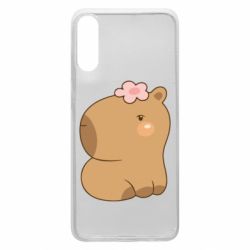 Чохол для Samsung A70 Капібара з квіткою - PrintSalon