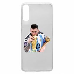 Чехол для Samsung A70 Месси целует кубок - PrintSalon