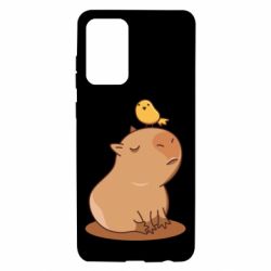 Чохол для Samsung A72 5G Капібара з пташкою