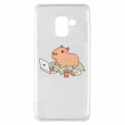 Чехол для Samsung A8 2018 Capybara With Laptop - PrintSalon